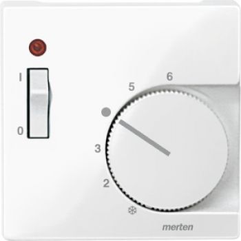 Merten 534819,Zentralplatte für Raumtemperaturregler-Einsatz mit Schalter, polarweiß glänzend, System M