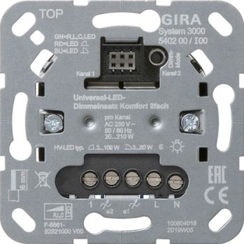 Gira 540200,S3000 Uni-LED-Dimmeins. Komfort 2f Einsatz