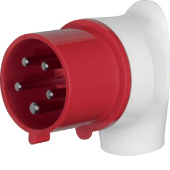 Berker 578201, CEE Winkelstecker 5Pol 32A grau/rot