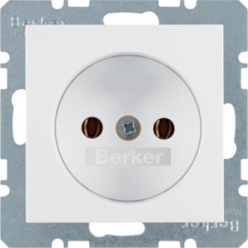 Berker 6167038989, Steckdose ohne SK S.1/B.3/B.7 pw glänz