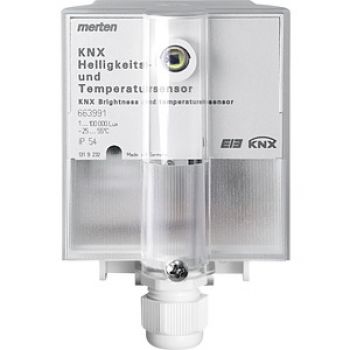 Merten 663991,KNX Helligkeits- und Temperatursensor, lichtgrau