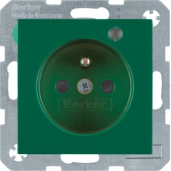 Berker 6765098913, Steckdose m SK-Stift LED S.1/B.3/B.7 grü