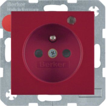 Berker 6765098915, Steckdose m SK-Stift LED S.1/B.3/B.7 rot