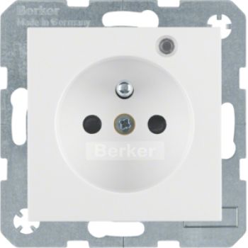 Berker 6765098989, Steckdose m SK-Stift LED e BS S.1/B.x pw