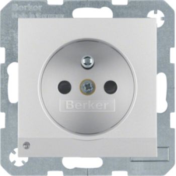 Berker 6765101404, Steckdose m SK-Stift LED B.7 alu