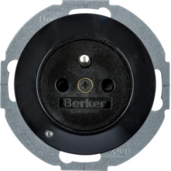 Berker 6765102045, Steckdose m SK-Stift LED e BS R.1/R.3 sw