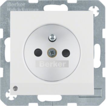 Berker 6765108989, Steckdose m SK-Stift LED S.1/B.x pw glän