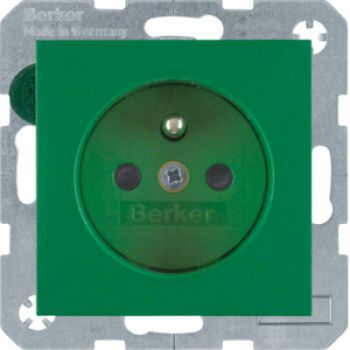 Berker 6765760063, Steckdose m SK-Stift e BS S.1/B.3/B7 grü