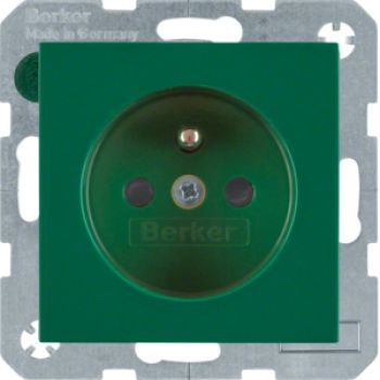 Berker 6765768963, Steckdose m SK-Stift e BS S.1/B3/B7 grün