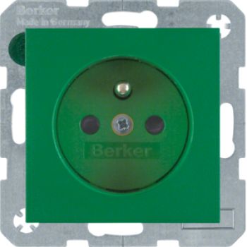 Berker 6768760063, Steckdose m SK-Stift e BS S.1/B3/B7 grün