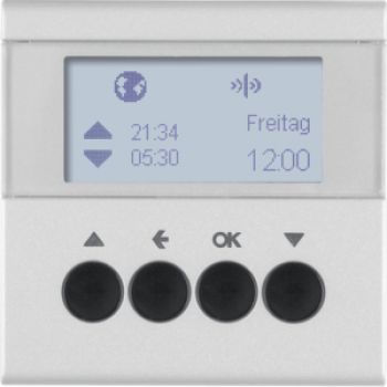 Berker 85745183, KNX-Funk Jalou-Uhr quickl B.7 alu matt