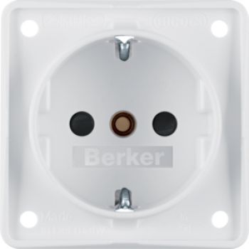 Berker 941952502, Steckdose SCHUKO erh BS ITG polarweiß ma