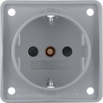 Berker 941952506, Steckdose SCHUKO erh BS ITG grau matt