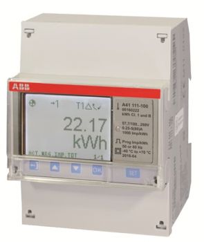 ABB A41 111-100, A41 111-100 Wechselstromzähler „Stahl“, 1 Phase, Direktanschluss 80A (2CMA170554R1000)