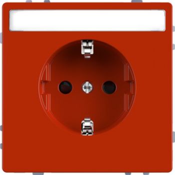 Merten MEG2302-6002,SCHUKO-Steckdose für Sonderstromkreise mit Schriftfeld, Berührungsschutz, Steckklemmen, ZSV, orange, System Design