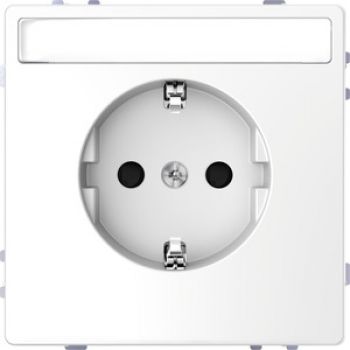 Merten MEG2302-6035,SCHUKO-Steckdose mit Schriftfeld, Berührungsschutz, Steckklemmen, Lotosweiß, System Design