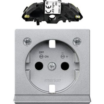 Merten MEG2334-0460,Erweiterungsset LED Beleuchtung für SCHUKO-Steckdosen, aluminium, System M