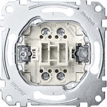 Merten MEG3056-0000,Taster-Einsatz, Wechsel 1-polig, 10 A, AC 250 V, Schraub-Liftklemmen