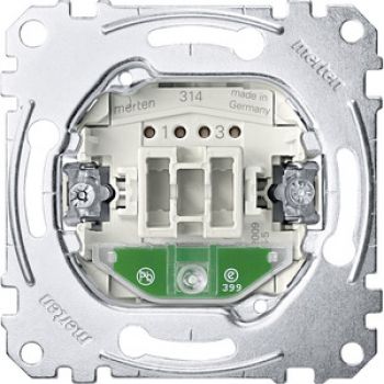 Merten MEG3137-0000,Kreuzschalter-Einsatz mit Orientierungslicht, 1-polig, 10 AX, AC 250 V, Steckklemmen