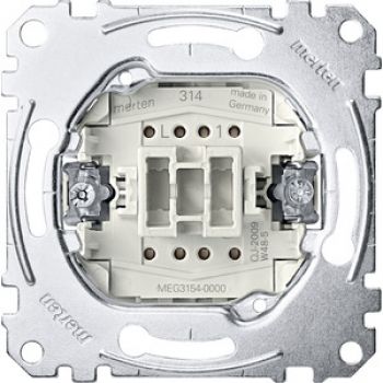 Merten MEG3154-0000,Taster-Einsatz mit separatem Meldekontakt, Schließer 1-polig , 10 A, AC 250 V, Steckklemmen