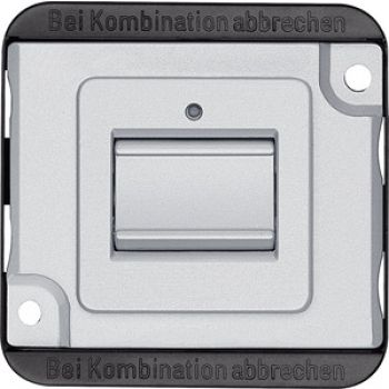 Merten MEG3156-7060,Taster-Einsatz mit N-Klemme, Wechsel 1-polig, 10 A, AC 250 V, Steckklemmen, mattsilber,PANZER