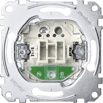 Merten MEG3536-0000,Aus/Wechselschalter-Einsatz mit Orientierungslicht, 1-polig, 16 AX, AC 250 V, Schraub-Liftklemmen