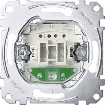 Merten MEG3636-0000,Aus/Wechselschalter-Einsatz mit Orientierungslicht, 1-polig, 16 AX, AC 250 V, Steckklemmen