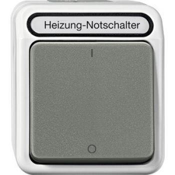 Merten MEG3643-8029,Heizungs-Notschalter, Aus, 3-polig mit Kontrolllicht, lichtgrau, AQUASTAR