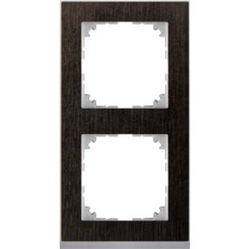 Merten MEG4020-3671,M-Pure Decor-Rahmen, 2fach, Wenge/aluminium, M-Pure Decor