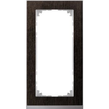 Merten MEG4025-3671,M-Pure Decor-Rahmen, 2fach ohne Mittelsteg, Wenge/aluminium, M-Pure Decor