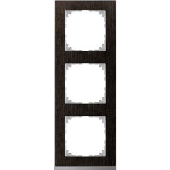 Merten MEG4030-3671,M-Pure Decor-Rahmen, 3fach, Wenge/aluminium, M-Pure Decor