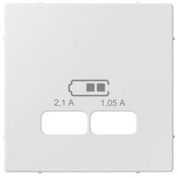 Merten MEG4367-0325,Zentralplatte für USB Ladestation-Einsatz, aktivweiß glänzend, System M