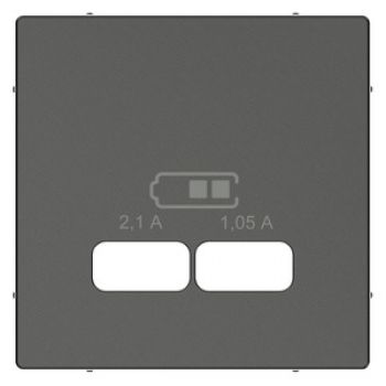 Merten MEG4367-0414,Zentralplatte für USB Ladestation-Einsatz, anthrazit, System M