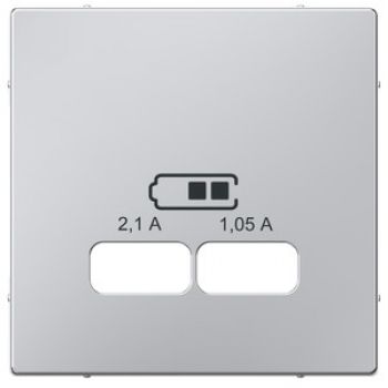 Merten MEG4367-0460,Zentralplatte für USB Ladestation-Einsatz, aluminium, System M