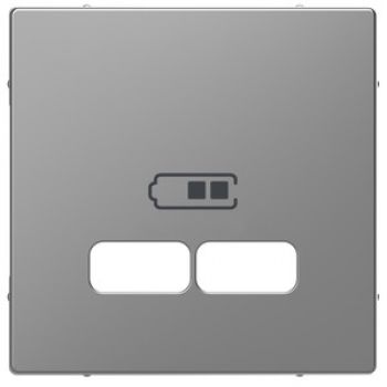 Merten MEG4367-6036,Zentralplatte für USB Ladestation-Einsatz, Edelstahl, System Design