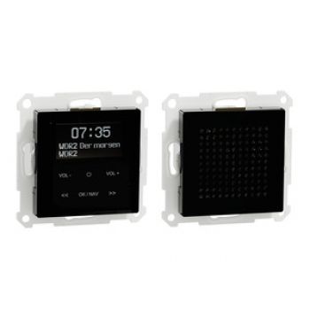 Merten MEG4375-0303,DAB+ Radio Set mit Bluetooth inklusive Lautsprecher, Farbe Schwarz für System M