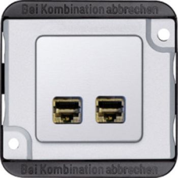 Merten MEG4576-7022,Panzer Actassi Anschlussmodul RJ45, 2fach, mit Zentralplatte