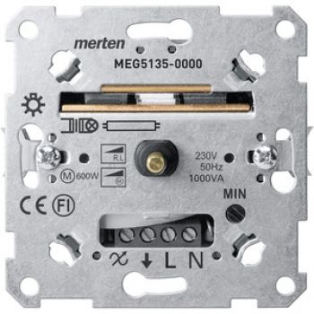 Merten MEG5135-0000,Drehdimmer-Einsatz für induktive Last, 60-1000 VA