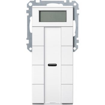 Merten MEG6214-0419,Taster 4fach plus mit Raumtemperaturregler, polarweiß, System M