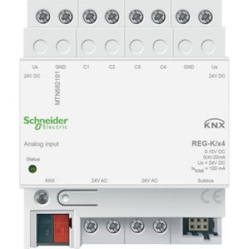 Schneider MTN682191,Analogeingang REG-K/4fach, lichtgrau
