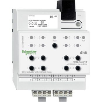 Schneider MTN649804,Jalousieaktor REG-K/4x/10 mit Handbetätigung, lichtgrau