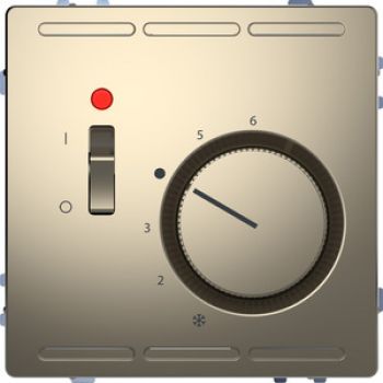 Merten MEG5760-6050,Raumtemperaturregler 230V mit Schalter und Zentralplatte, Nickelmetallic, System Design