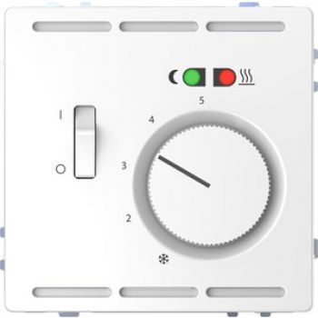 Merten MEG5764-6035,Fußbodentemperaturregler 230V mit Schalter und Zentralplatte, Lotosweiß, System Design