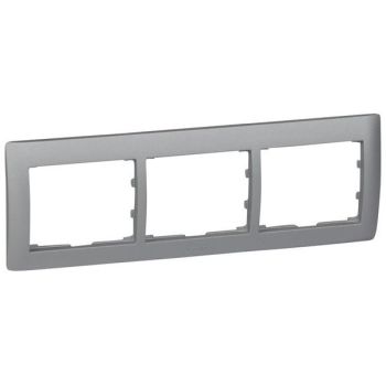 Legrand 771303 3fach waagerecht soft alu Rahmen Galea (771303)