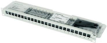 Telegärtner 1HE RAL7035 inkl. 24xAMJ-Module K Cat.6A PatchpanelModular 19 (100007029)"