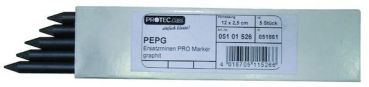 Protec PEPGR Menge 1 = 1 PK mit 5 Minen Ersatzminen PRO Marker graphit,(05101526)