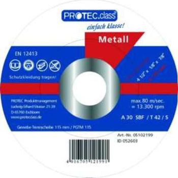 Protec PGTM115 Metall 115x3x22mm VPE=5Stk Gewebetrennscheibe,(05102199)