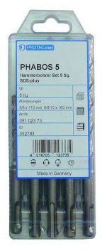 Protec PHABOS 5 Hammerbohrer Set SDS-Plus 5 tlg.,(05102373)