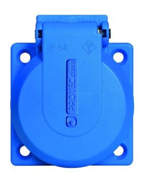 Protec PSES 54 Einbausteckdose SCHUKO blau IP54,(05105419)