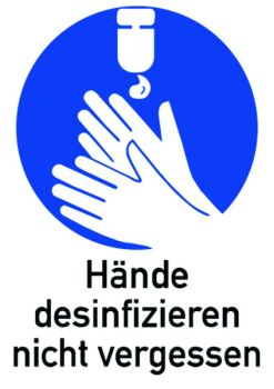 Protec PGZHD Hände desinfizieren Gebotszeichen,(05105649)